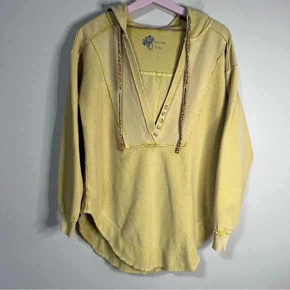 Pilcro Surplice Tunic Hoodie Yellow Size Small - Picture 4 of 8